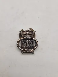 Original WW2 Merchant Navy On War Service Silver Lapel Badge