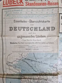 Originalt tysk jernbane kort, ww2