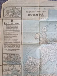 Originalt tysk jernbane kort, ww2