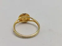 Original Georg Jensen marguerit fingerring, emalje og forgyldt sterlingsølv