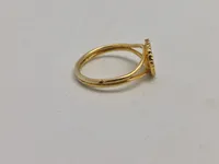 Original Georg Jensen marguerit fingerring, emalje og forgyldt sterlingsølv