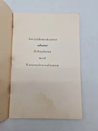 Socialdemokratiet advarer arbejderne mod nationalsocialismen