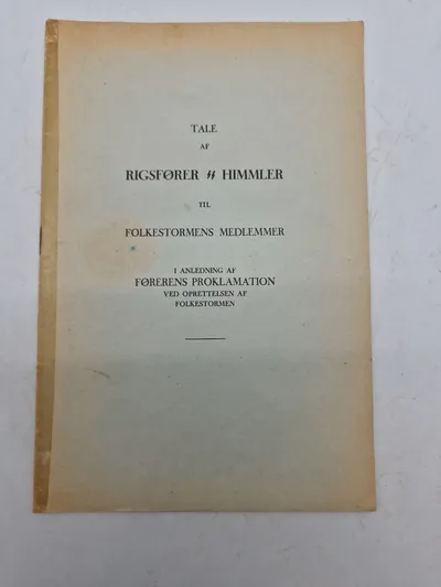 Tale af Rigsfører Himmler til folkestormens medlemmer