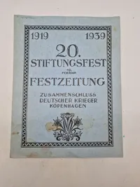 20 Stiftungsfest 19 feb. Festzeitung - 1919 - 1939 Danmark