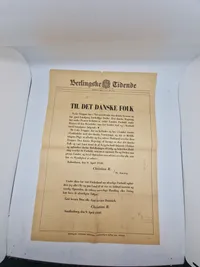 Original flyer fra besættelsen af Danmark 9.april 1940