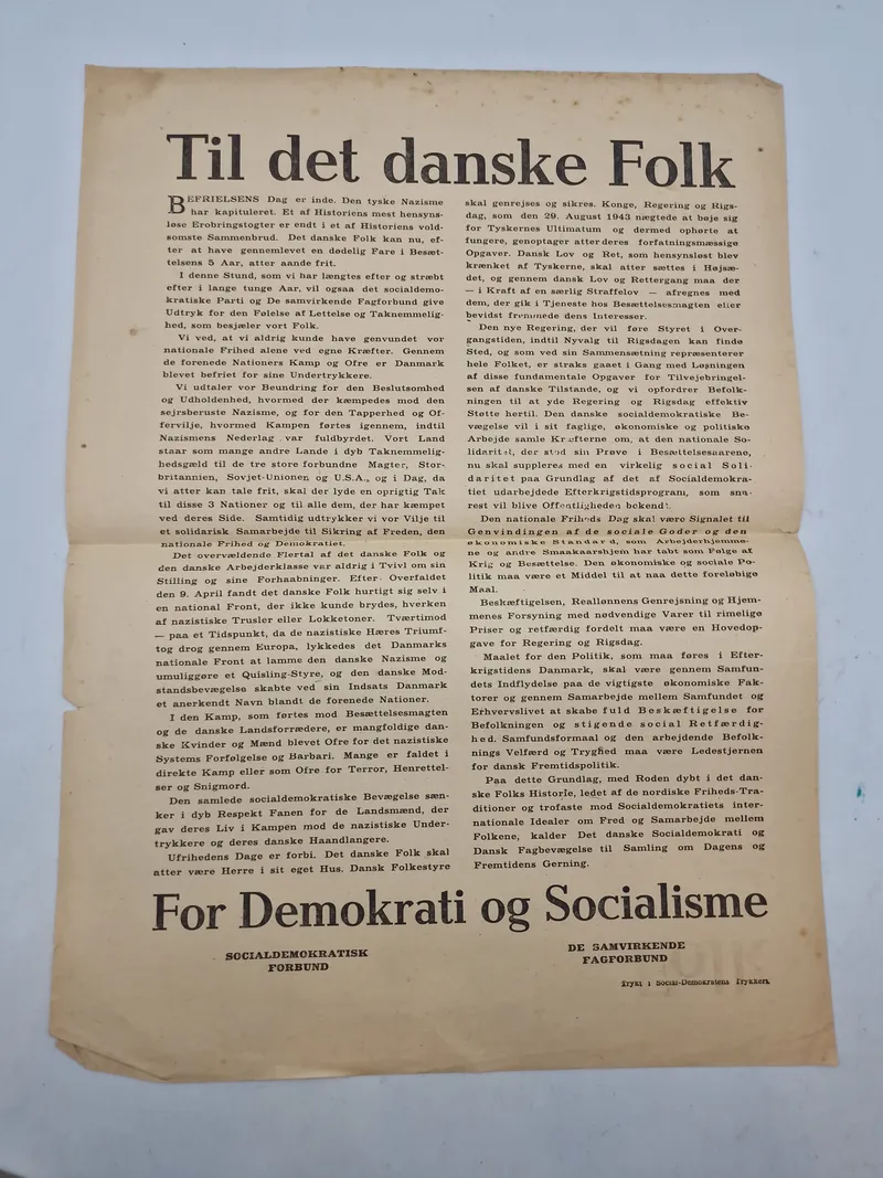 Original flyer fra befrielses dagene