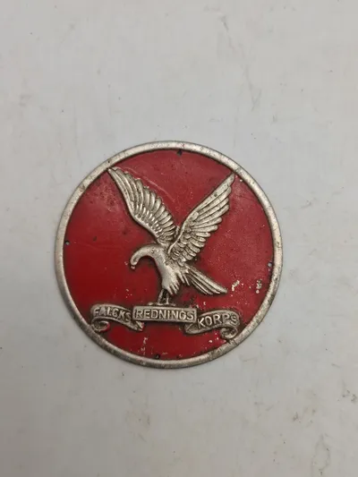 Originalt blikskilt - Falcks Rednings korps
