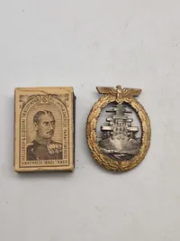 WWII German (Kriegsmarine) HIGH SEAS FLEET WAR BADGE. (Flotten-Kriegsabzeichen), vanvittig postwar