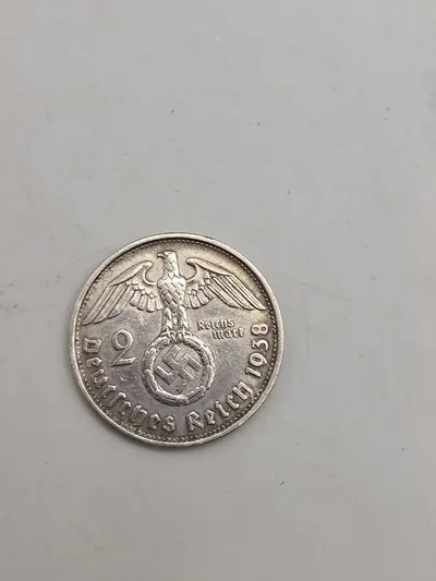 Original 2 mark sølvmønt 1938