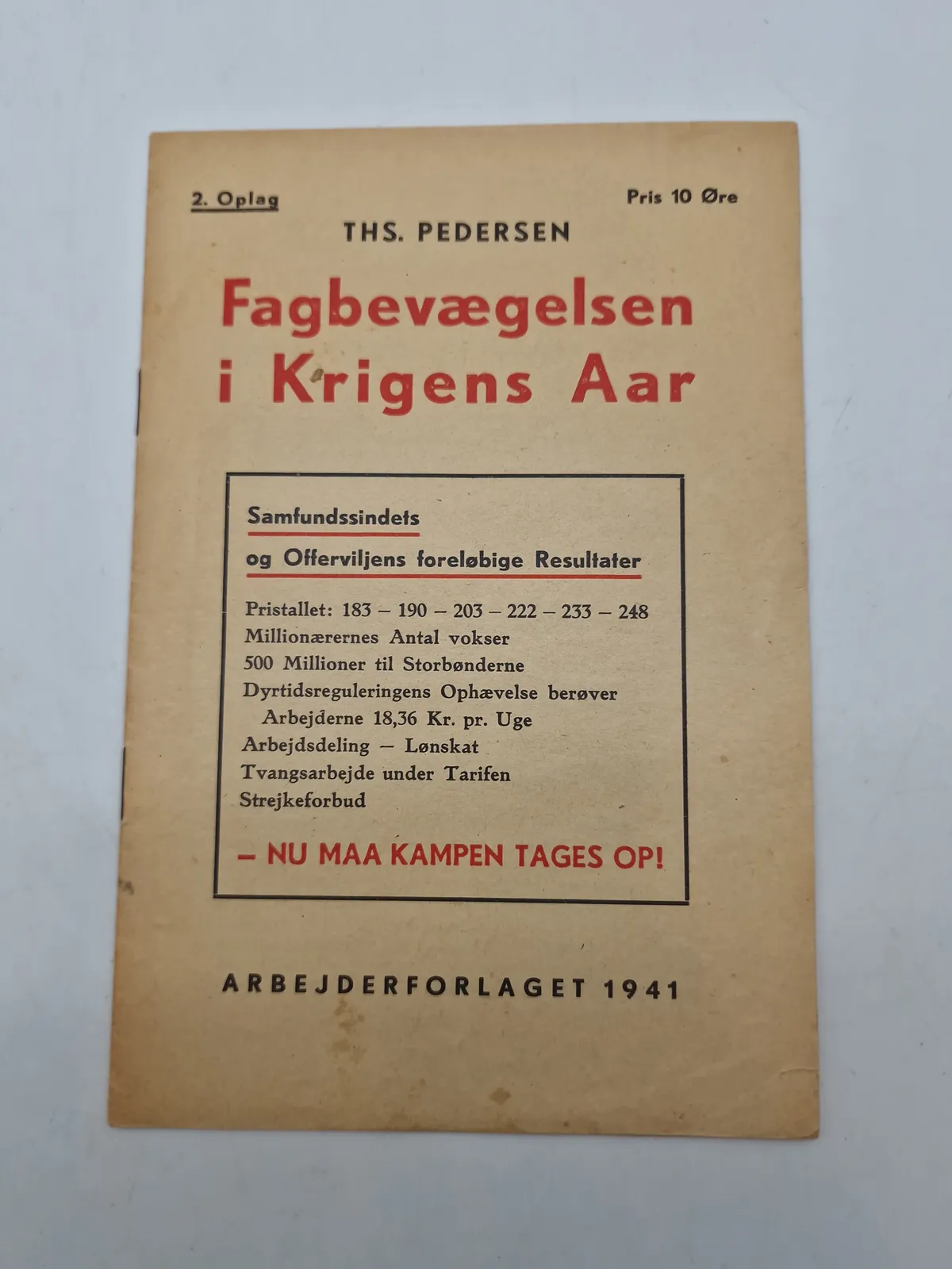 Original ww2 bog - Fagbevæglesne i krigens år