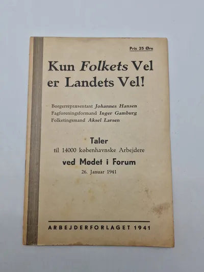 Original ww2 bog - kun folkets vel er landets vel