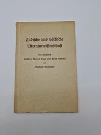 Originalt hæfte - Jüdische und völkische Literaturwissenschaft
