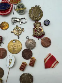 Samling pins med mærker