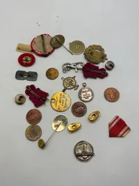 Samling pins med mærker