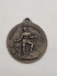 Originalt tysk vedhæng, ww1 med teksten Is Hatt Einen Kameraden
