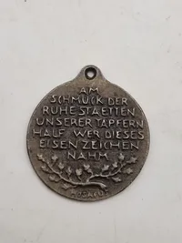 Originalt tysk vedhæng, ww1 med teksten Is Hatt Einen Kameraden