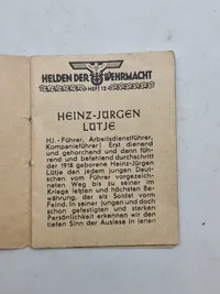 Original tysk mini bog med motiv af en ritterkreuzträger