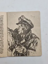 Original tysk mini bog med motiv af en ritterkreuzträger