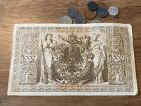 Samling mønter og pengeseddel - ww1 og ww2
