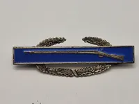 Original WWII U.S. Army Combat Infantry Badge CIB Sterling Silver sjælden 2 delt udgave