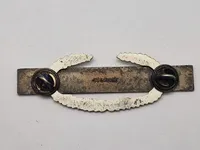 Original WWII U.S. Army Combat Infantry Badge CIB Sterling Silver sjælden 2 delt udgave