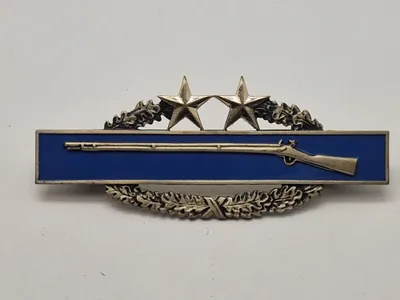 Original WWII U.S. Army Combat Infantry Badge CIB Sterling Silver - 3rd Award