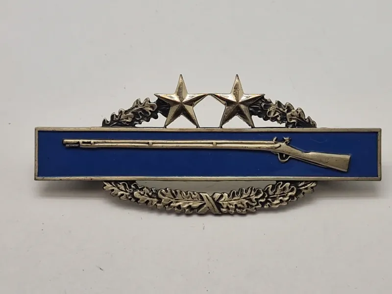Original WWII U.S. Army Combat Infantry Badge CIB Sterling Silver - 3rd Award
