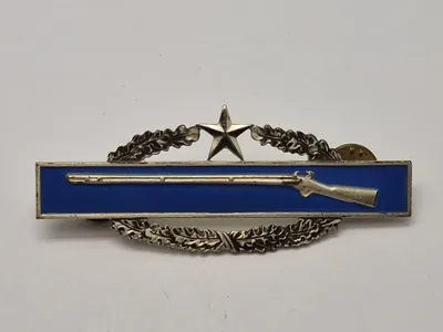 Original WWII U.S. Army Combat Infantry Badge CIB Sterling Silver - 2nd Award