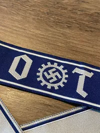 Sjælden originale “Organisation Todt” ærmestribe - ww2. OT stod bl.a. for bunkersbyggerier på vestkysten