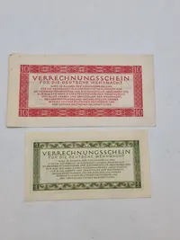 Originale Reichmark pengesedler for brug i den tyske Wehrmacht