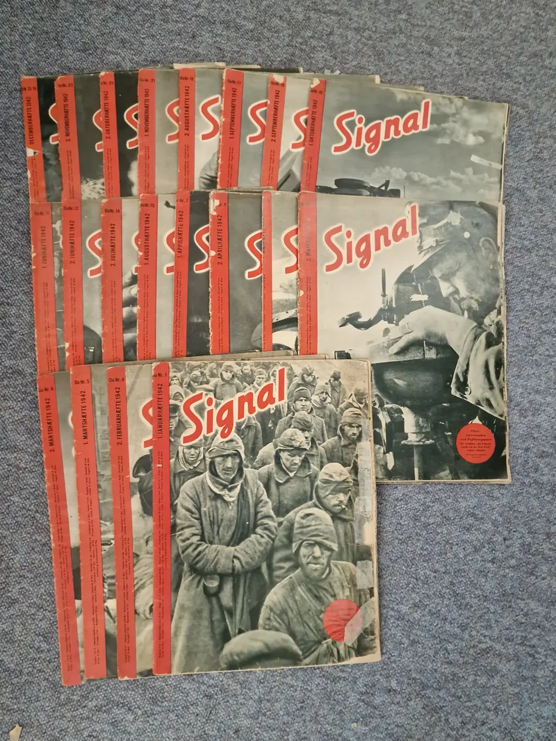 Samling originale signalblade på dansk ww2