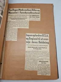 Samling originale avisudklip i scrapbøger ww2