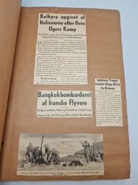 Samling originale avisudklip i scrapbøger ww2