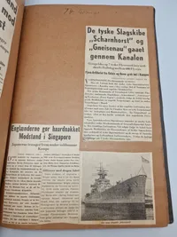 Samling originale avisudklip i scrapbøger ww2
