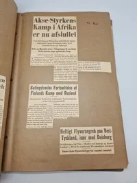 Samling originale avisudklip i scrapbøger ww2