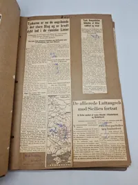 Samling originale avisudklip i scrapbøger ww2