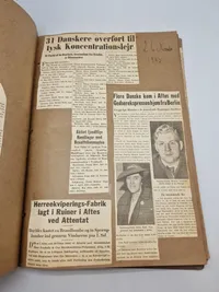 Samling originale avisudklip i scrapbøger ww2