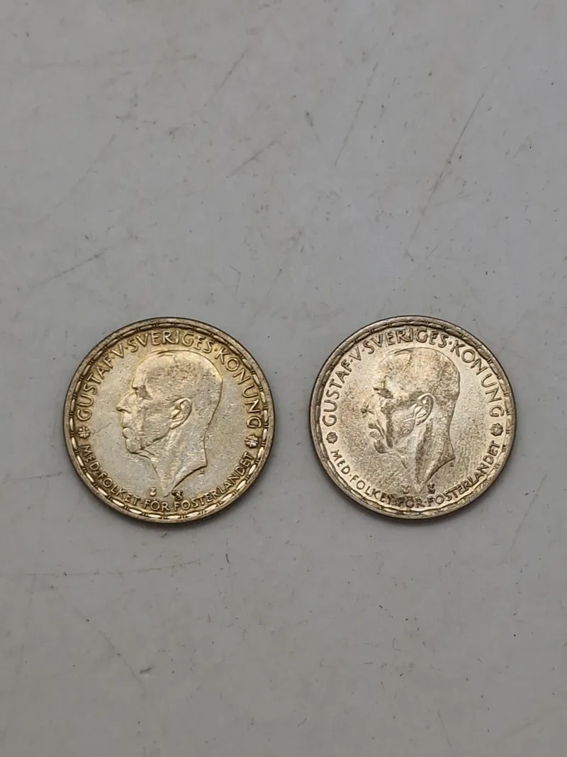Sølvmønt svensk 1kr. 1948 - 1949 - 7gram
