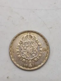 Sølvmønt svensk 1kr. 1948 - 1949 - 7gram