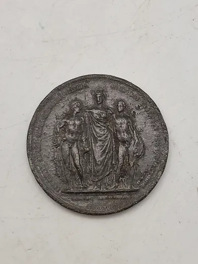 Stor bly medalje 63,48g Industri og Kunstudstilling 1872