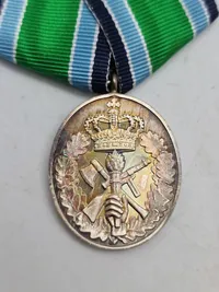 Medalje sterlingsølv 25 års frivillig tjeneste.