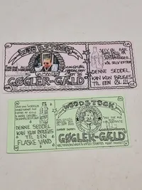 2 stk. originale gøglergæld fra arrangement på Christiania