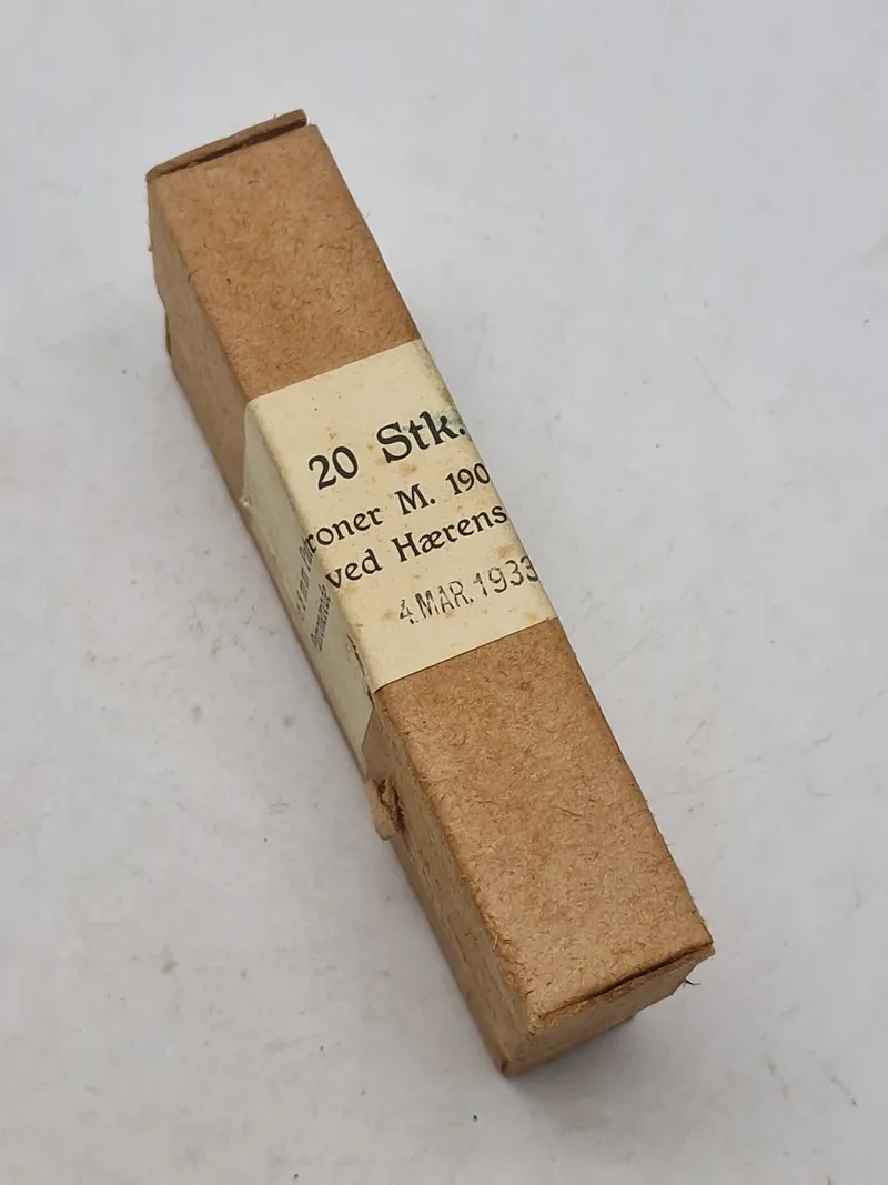 Original æske for Gevær 89 patron M/1908