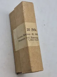 Original æske for Gevær 89 patron M/1908