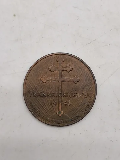 Original mønt - Frankrigshjælpen 1945