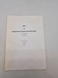 WaA og supplement til tyske fremstiller koder