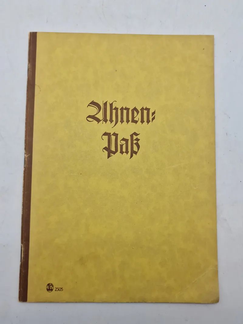 Original ubrugt tysk WW2 Ahnen pass