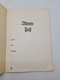 Original ubrugt tysk WW2 Ahnen pass