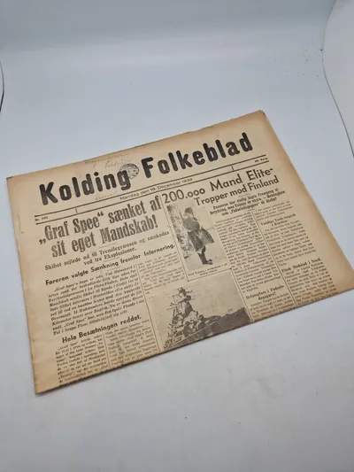 Originalt eks af Kolding folkeblad 1939