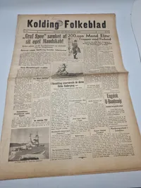 Originalt eks af Kolding folkeblad 1939